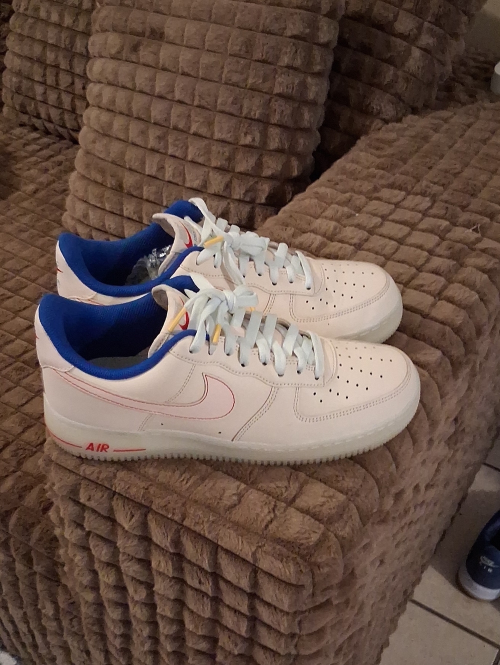 Nike Low-Top Sneakers - White with Blue and Pink Accents